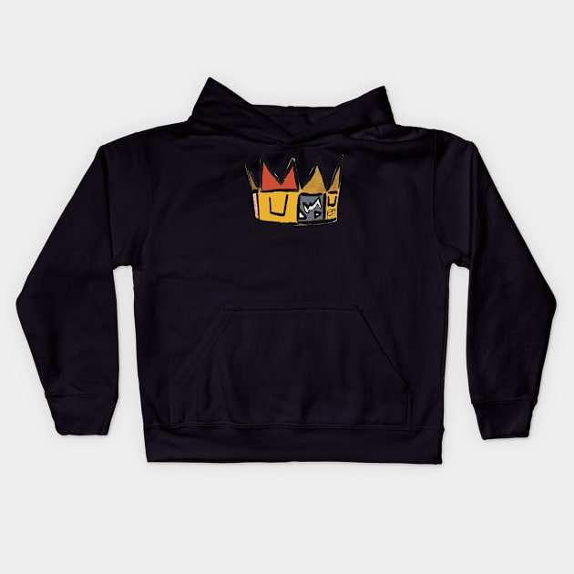 Basquiat Crown Style Kids Hoodie by mojud